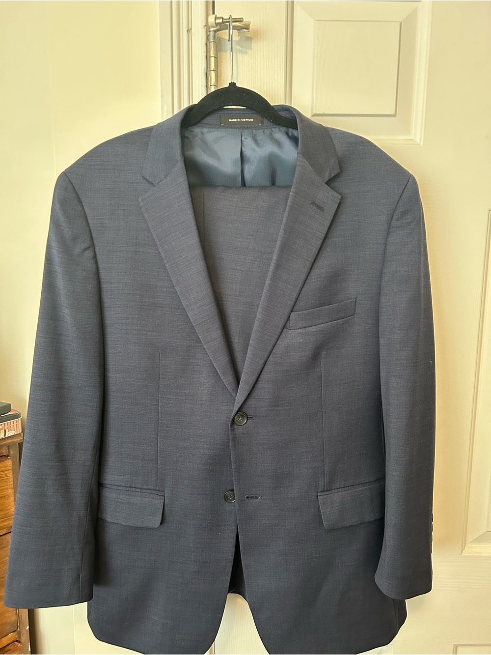 Kenneth Cole Men's Dark Navy Two-Button Suit Jacket with matching pants